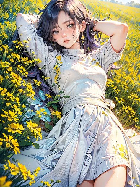 Best quality, high resolution, (High quality: 1.4), masterpiece, detailed background, realistic, RAW photo, ((Three heterochromia high school girls)), ((Heterochromia, red eyes, green eyes)), ((Sparkling and detailed eyes)), ((Long silver and purple hair))...