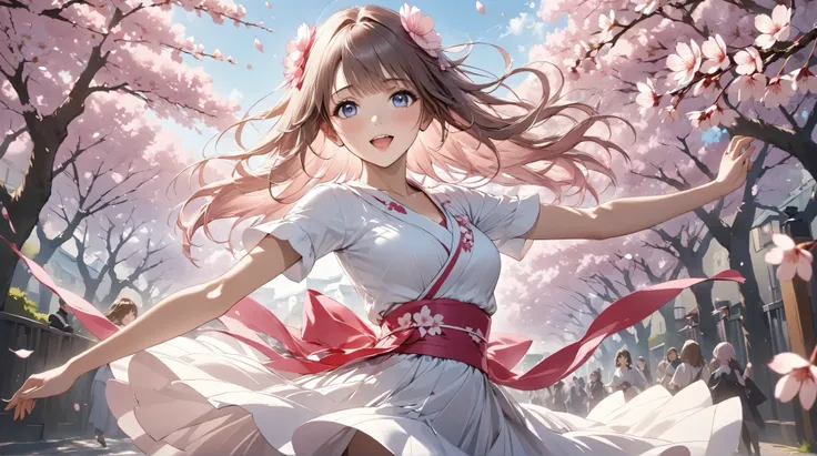 while the cherry blossoms are dancing、Dancing Girl