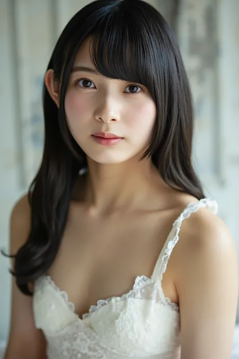 Sparkling beautiful face underwear 白いunderwear small breasts
