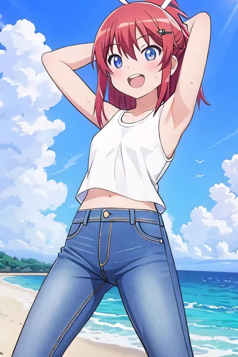 masterpiece, best quality, ultra detail, ((Perfect Face, perfect eyes, perfect hair, perfect arm)), 1girl, o, petite, ((round face, ecstasy, orgasm face, drooping eyes, shame smiling, blush)), dropping eyes, sleepy, Open mouth, ((White teeth)), background(...