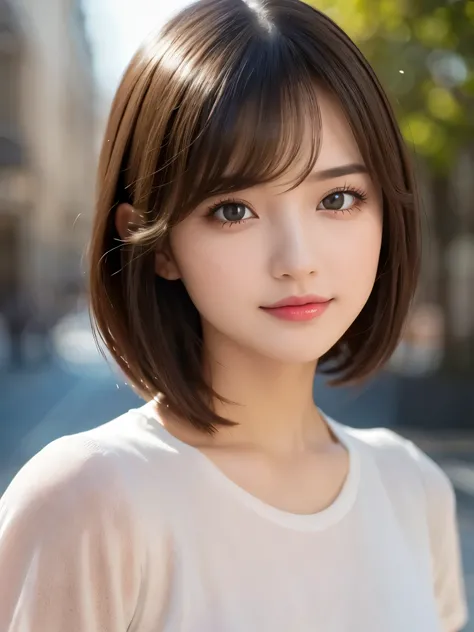 (masterpiece), highly realistic, beautiful atmosphere, intricate textures, super-resolution, hyper-realistic, high contrast, Portrait of a cute girl, looking at viewer, Focus on the Face, (Glowing Eyes), Glossy lips, rouge lip, make-up, blush cheek, smile,...