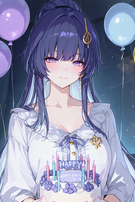 score_9, score_8_up, score_7_up, masterpiece, best quality, very aesthetic, absurdres, tunning image, light particles, attractive image, solo, 1girl, adult grown woman, RMei, Fol005, RM_Hoo, raiden mei, purple hair, purple eyes, colored inner hair, light b...