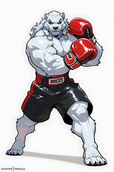 high quality, detailed, solo, 1boy, full body, correct anatomy, ThokkIN, furry, anthro, masculine, tough face, detailed face, detailed glowing eyes, black sclera, orange pupils, very muscular, athletic body, broad shoulders, thick arms, stern face, (gliste...