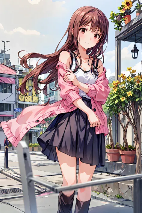 ((masterpiece)), (anime:1.5), ((top quality)), (RAW photo:1.2), (high resolution:1.3), (Professional Photo Shoot:1.2), ( Color Difference), one girl, (()), (Serious), (beautiful brown eyes:1.3), watch viewers, Plain Shirt, O-ring, disheveled hair, medium ...
