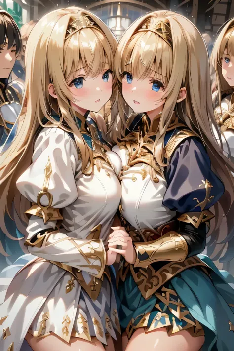 ( manga 、anime、story)、( masterpiece 、 top quality、 super high resolution )、( perfect face 、 facial beauty、 Beautiful Eyes )、( shout、 resists 、 white line on the uniform is embarrassing )、sweat、 Big Breasts 、 indivual ...