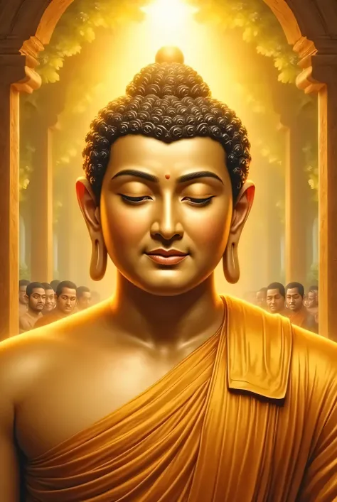 ရွှေရောင်တောက်ပနေသော မြန်မာ manly peaceful face of buddha