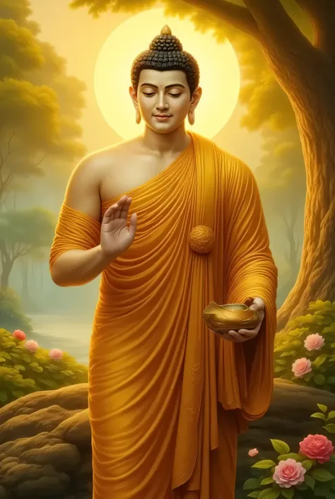ရွှေရောင်တောက်ပနေသော မြန်မာ manly peaceful of buddha blessed