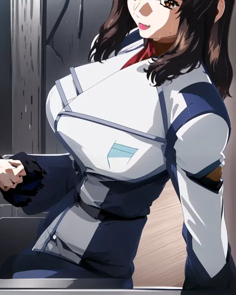 2cm tall ,league belt away,black underwear, Please draw large breasts to even largeger breasts,faceの表情をさらに繊細に可愛いく描いて下さい,Also、 I want to accurately draw the 5 fingers of an attractive 40-year-old adult woman,((white blouse delgada)),I can see my wet ski...