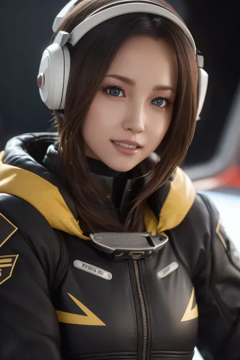 Space ship, captain future, comet, extremely fine and beautiful design, illustration, masterpiece,best quality, high resolution, 8k, sf,space fantasy, extremely beautiful and fain design, extremely fine and beautiful colors, An anime girl with shoulder-len...