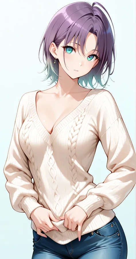 insanely detailed,
She is beautiful,
Cute anime-style girl(1.7),
Toru Asakura, t_asakura,
very aesthetic, absurdres, Alluring mystique, stunning clarity,
Cell-shaded style, vibrant colors(1.7), 2D anime style, flat color(1.7), sharp outlines, strong line...