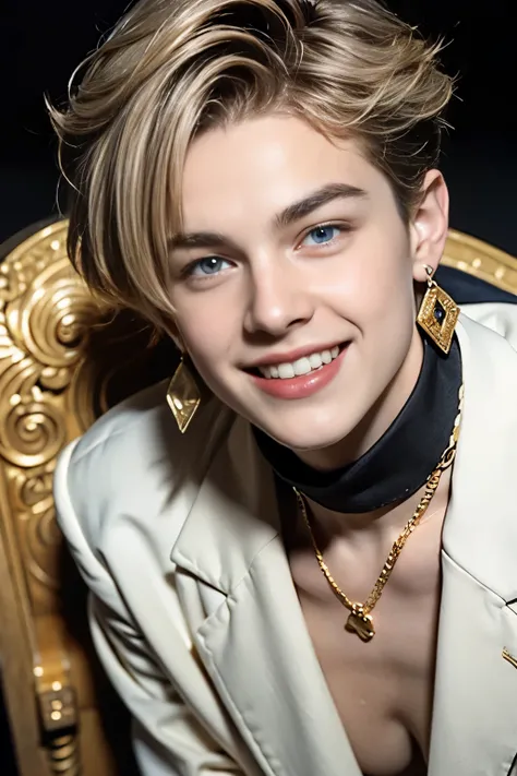 ((The blond prince with golden hanging eyes))Slender, slender jaws((金髪のOutside splash hair))Precise hands and fingers and a beautiful face((A man with golden, very, very large hanging eyes))The most beautiful boy in the world is the prince with the greates...