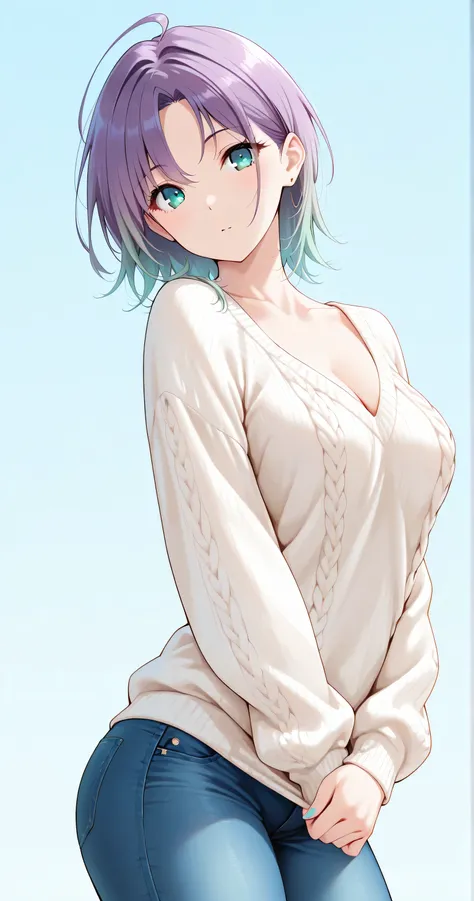 insanely detailed,
She is beautiful,
Cute anime-style girl(1.7),
Toru Asakura, t_asakura,
very aesthetic, absurdres, Alluring mystique, stunning clarity,
Cell-shaded style, vibrant colors(1.7), 2D anime style, flat color(1.7), sharp outlines, strong line...