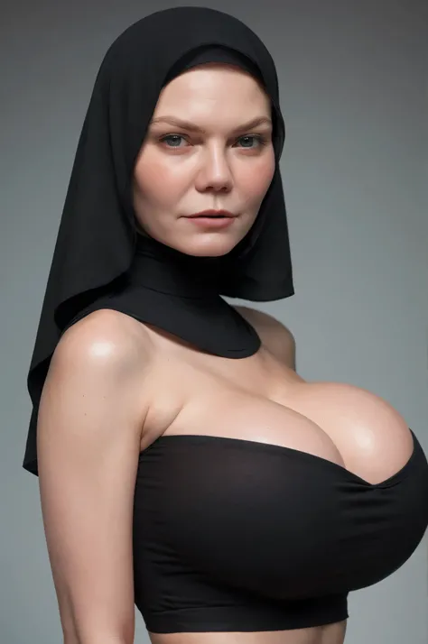 Skinny, green fluorescence Strapless Jumbo (Fatty), adorable, (1 girl), (face to face), , baby face, sad, half body portrait, (face details: 1), (eye details: 1), ((big breasts Solid:1.54)). wearing translucent (transparent) transparency (soft short t-shir...