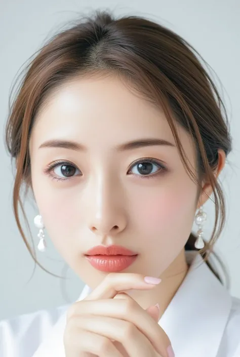 solo, Sexy and Excited Smile,kind, intellectual、( shiny skin:1.05),(cross your legs:1.2),(Skindentation:1.15),realistic, masterpiece, top quality, high resolution, absurd, (perfect face:1.1),top quality,Photorealistic beautiful doctor,Doctor in white coat...