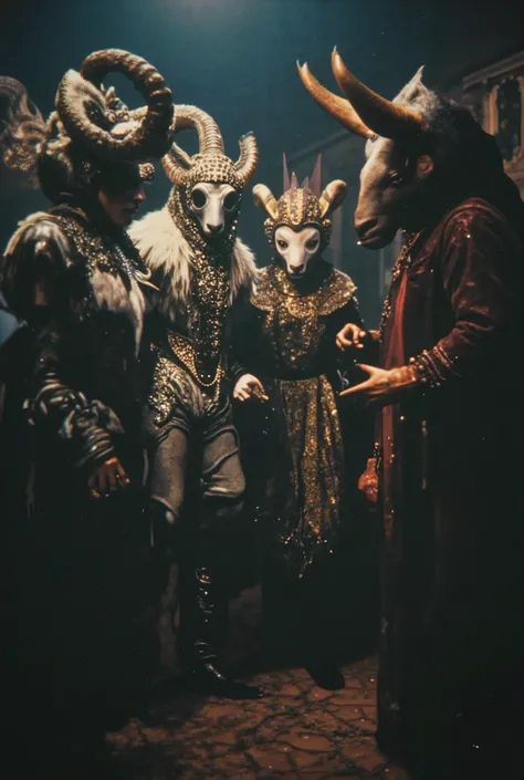 hybrid snake mafiosa in disguise , hybrid sheep in costume , hybrid reptile in costume , hybrid rhinoceros in disguise and witch in disguise