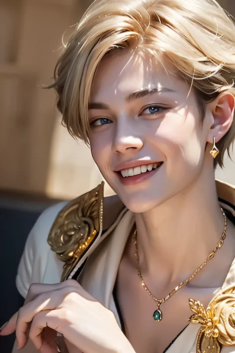 Golden Eye((The blond prince with golden hanging eyes))A Beautiful Boy With A Slender Jaw((金髪のOutside splash hair))Precise hands and fingers and a beautiful face((A very, very large golden hanging eye))The most beautiful boy in the world is the prince with...
