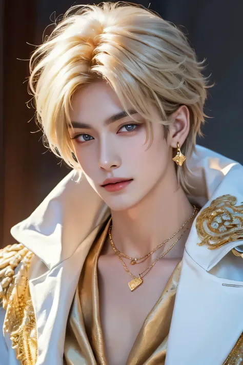 Prince with Golden Eyes((The blond prince with golden hanging eyes))A Beautiful Boy With A Slender Jaw((前髪とspiral comma bang gold hair))The most beautiful boy in the world is the prince with the greatest smile((A very, very large golden hanging eye))Look a...