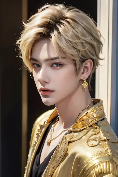 The Golden-Eyed Prince with Big Hanging Eyes((The blond prince with big hanging eyes))A Beautiful Boy With A Slender Jaw((前髪とspiral comma bang gold hair))The Ecclectic Prince Stares