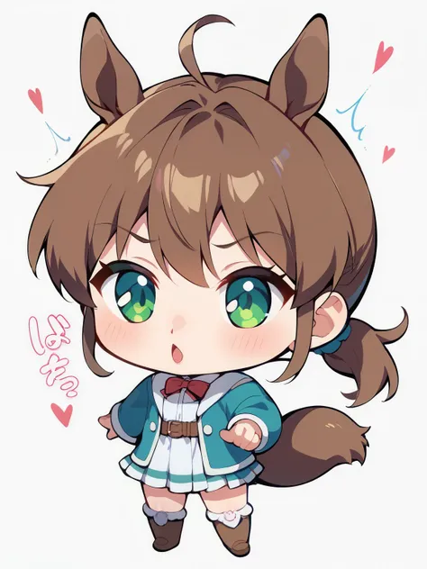 score_9, score_8_ up, score_7_ up, score_6_ up, score_5_ up, anime,nsfw, uncensored ,( chibi:1.3), full body silhouette of a cute girl running down the hill、dress、ponytail、horse ears、horse tail、high contrast、white and yellow-green duotone style、expressing ...
