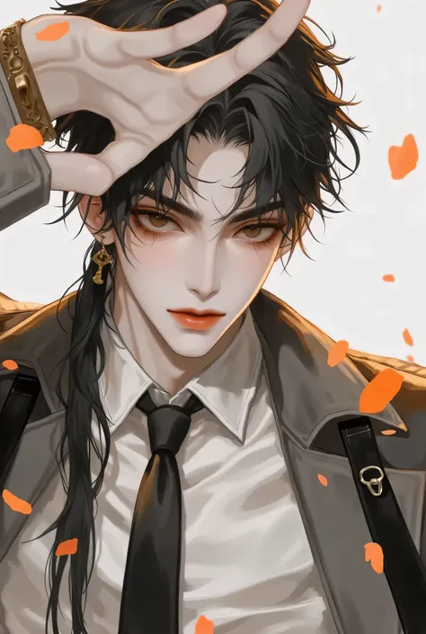 2D、anime、Kpop holiday 、Take a selfie、オシャレでクールなMen&#39;s少年のモデル、A beautiful, young, beautiful、, including emotional expressions such as dizziness、bisexual 、cool、 black hair color 、Short Hair、 arranged hair 、Handsome Hair、Xiaoyan、white skin、 neutral face 、Men...