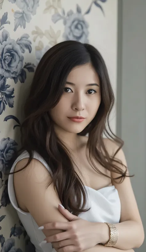 HD, 4K, 8k, 16k、1 woman、Ultra High Resolution、leaning back upper body、stretches her chest 、((anatomically correct))、camera angle from the front、(((front view)))、Beautiful Hair、accurate anatomy of a dark night、ultra HD hair、Ultra-high definそれion beauty fa...