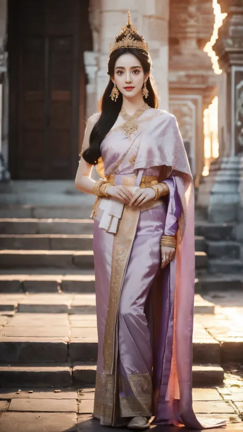 girl in purple dress and gold necklace, Sukhothai set , Delraba Dilmurat, Shach Style beauty, Thai girl, Shach Style art, Shach Style , New Day Monday, ตามที่ Thawan Duchanee, S style , Beautiful Princess , Shach Style tai costume, Shach Style dr...