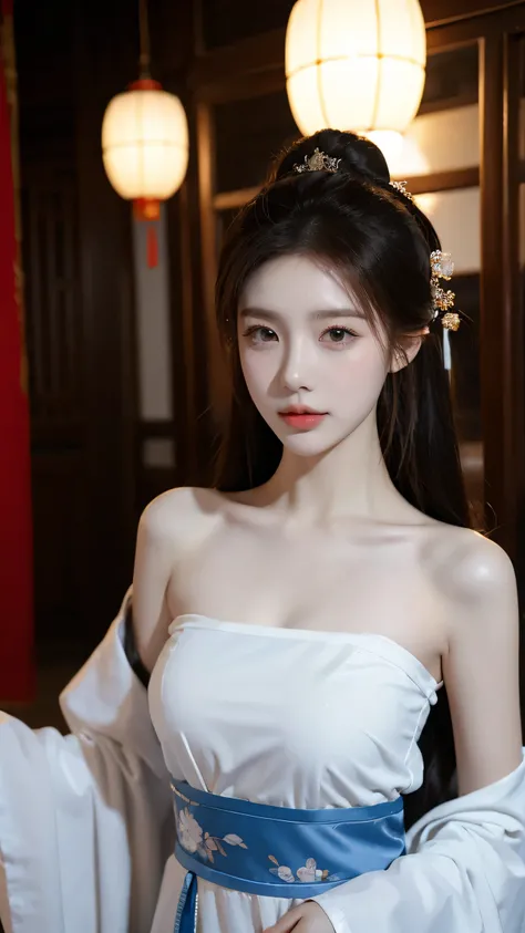 (18 years old chinese fashion female model),panoramic,Shoulder,Perfect Eyes,Perfect Iris,Perfect Lips ,perfect teeth,perfect skin,white, Soft Headlights ,headlight, Chinese girl,Yarn(Colorful Chinese costume),(Chinese woman';Hairstyle),(Multiple dynamic...