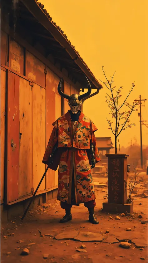 Vintage 1603 black-and-white photograph, styled as an Edo-period Japanese relic, faded, slightly blurry, scratched, with torn edges, depicting a humanoid robot with a fully mechanical body, no human features, inspired by a fusion of Edo-era artistry and fu...
