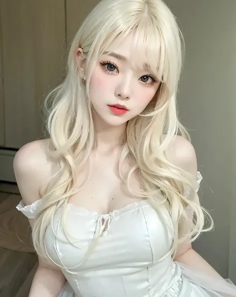 Irene red velvet, doll lips , big breasts, V-neck