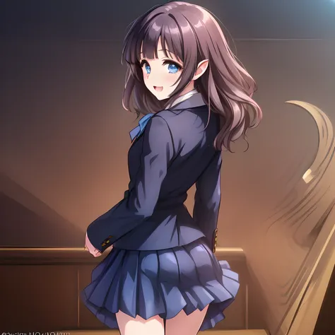 (highest quality, masterpiece:1.2), highest quality, High resolution, 1080p, 8K, (Some Too beautiful noble bewitching succubus makima are teaching for me to stick her back of skirt and leading me forcibly into a dark deep evil deep vortex downstairs, (inte...
