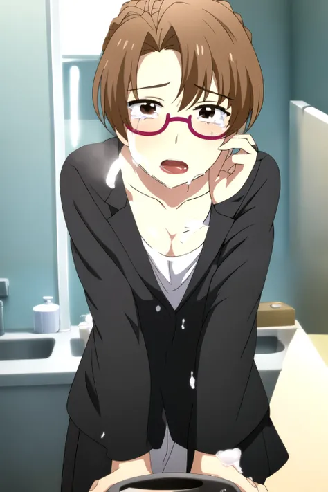 Open your mouth and face filled with semen、Sucking cockผ่านรูในห้องน้ำ。,Sucking cock,Cracked water on the face
Open your mouth, Crying, 