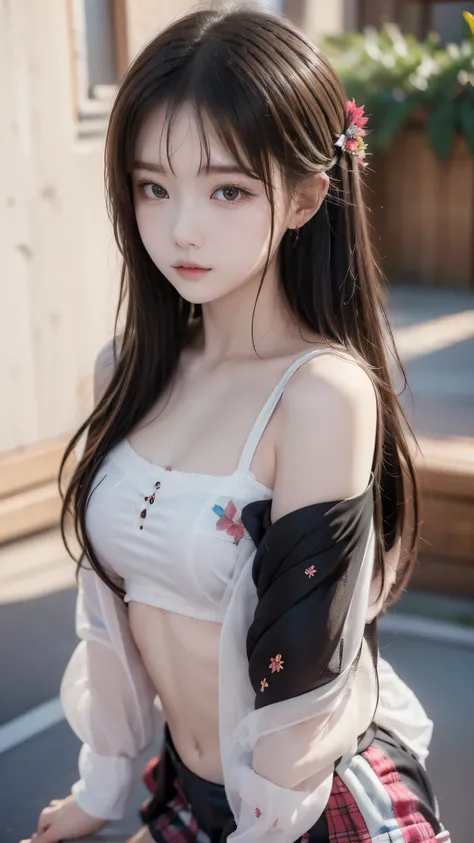 1 girl, (((elementary school student))), schools, has standing nipples, Flat chest, very young, Nice Outfit, (Roll up your miniskirt and see cute underwear), nsfw, ((Russian girls)), (more:1.3, perfect right hand:1.3), (best quality, best quality, masterpi...