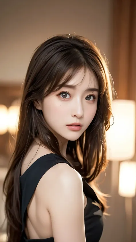 best quality,8K, Very Detailed,  in fine detail, high resolution, 8K wallpaper, perfect dynamic configuration, Meticulous Eye, Beautiful Eyes、looking at the camera、best quality、model、slender body、pictures、brown hair semi-long、beautiful face、Actual item、, 、...