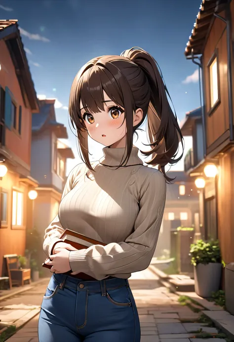 ((masterpiece, better quality, high resolution, UHD, perfect pixels, depth of field, 4k, RTX, hdr))), 1 girl, Single girl , alone, full body , beautiful anime girl , short height, beautiful artistic style, anime character breasts, (( well-defined feature...