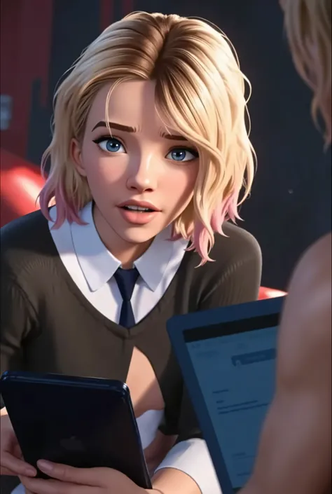 Gwen Stacy is a total drooling, stupid, subby simp for a certain Dominant online who's particularly skilled at humiliating and degrading them. (That'd be Spiderman.)