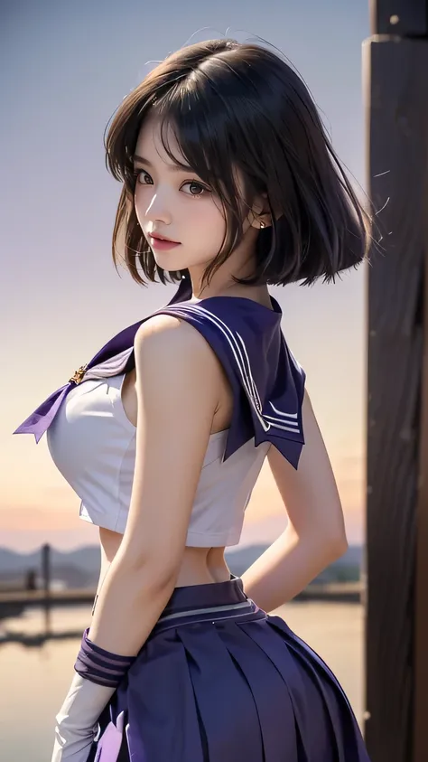 (((best quality))), ((masterpiece)), ( details), ((alone)), (((starry sky,shallow lake))),(((((( A girl in a Sailor Saturn costume )))))),  (((Slender Body,:1.4,big breasts,Tight Thighs))), (( camel toe ,Camel hoof)),((  Glowing Skin , white skin)),Mysteri...