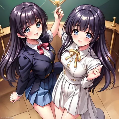 (highest quality, masterpiece:1.2), highest quality, High resolution, 1080p, 8K, (Some Too beautiful noble bewitching succubus are watching the ecstasy of viewer, (intelligent and perfectly balanced slender beautiful style), (neat & clean, strong charm, cu...