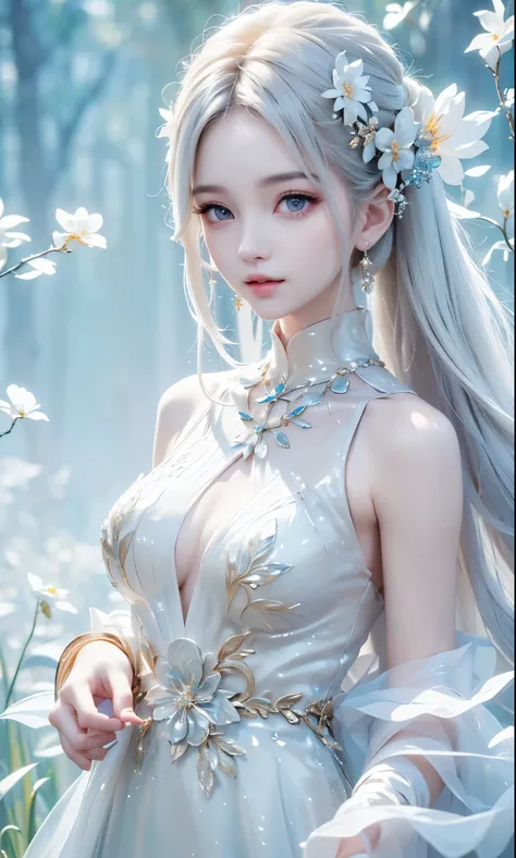 ((upper body))((masterpiece:1.5、8k、 Portrait、フォトリアリスティックでvery detailed with bubblesなCG、very detailed with bubbles、Particle Effects、dynamic effects、 write the depth of the border 、 cinematic light 、lens flare on the back、ray tracing、pinches the tabletop、r...