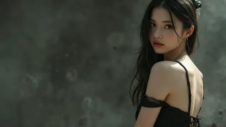 Japanese woman in a slit dress