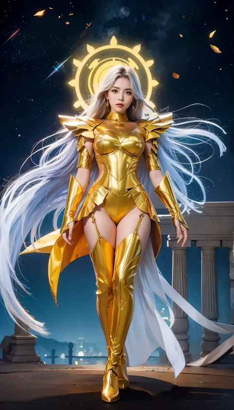 Woman's Full Body Battle Pose, Women&#39;s Details,  Saint Seiya Virgo , masterpiece, best quality, Cinematic Film Stills of Highly Detailed RAW Color Photographs, sharp concentration, 8K high definition, Reading Glasses, With Floral Energy, Big Breasts, 1...