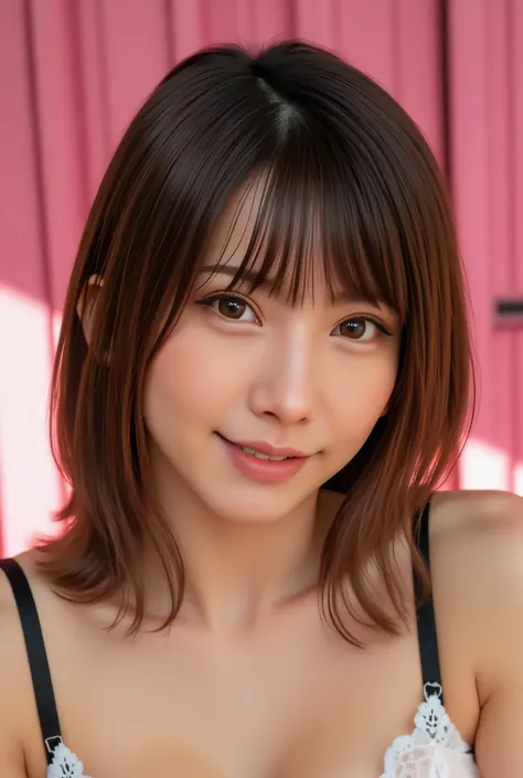 Very noble、She's erotic and cute 、 beautiful brown hair 、Wear revealing clothing、 garter belt、garter strap、 wears erotic and glamorous lace 。WEAR EROTIC PINK LETTY LINGERIE   。。。。。、   Vibrant Color Styles   、  I'll dazzle you with the best images in the be...