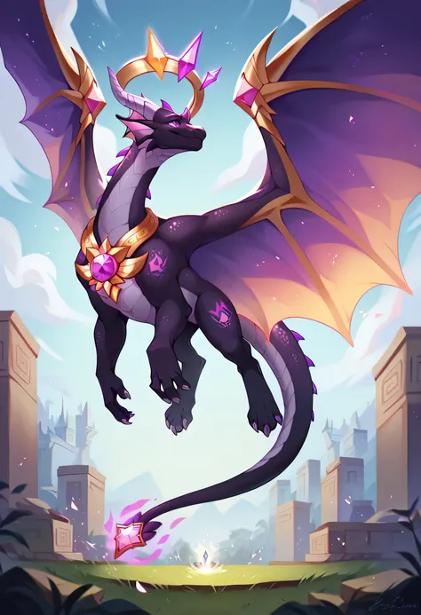 enderdragon, divine guardian dragon, radiant pearl-white scales, glowing gold and violet markings, flowing energy mane, halo of light, luminous wings with starlight veins, gemstone eyes, celestial aura, ancient runes engraved, serene expression, majestic h...