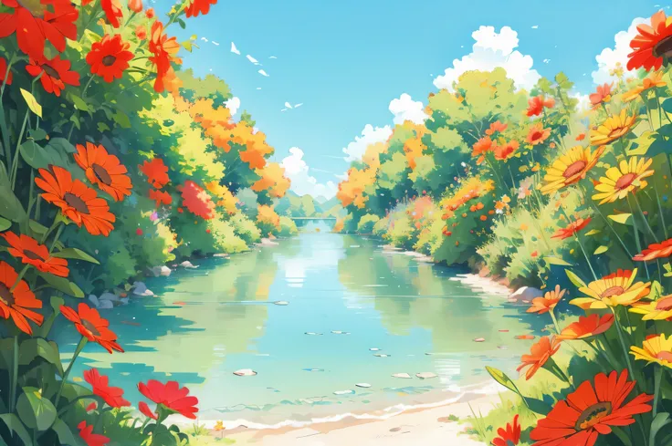 summer,background 4k,high resolution,ultra-fine,Vivid Colors,