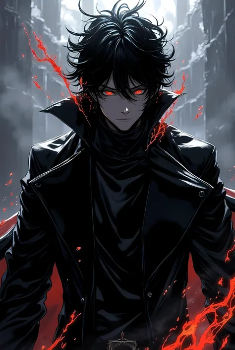 Create an image of Sung Jin-woo from Solo Leveling Dark Mode