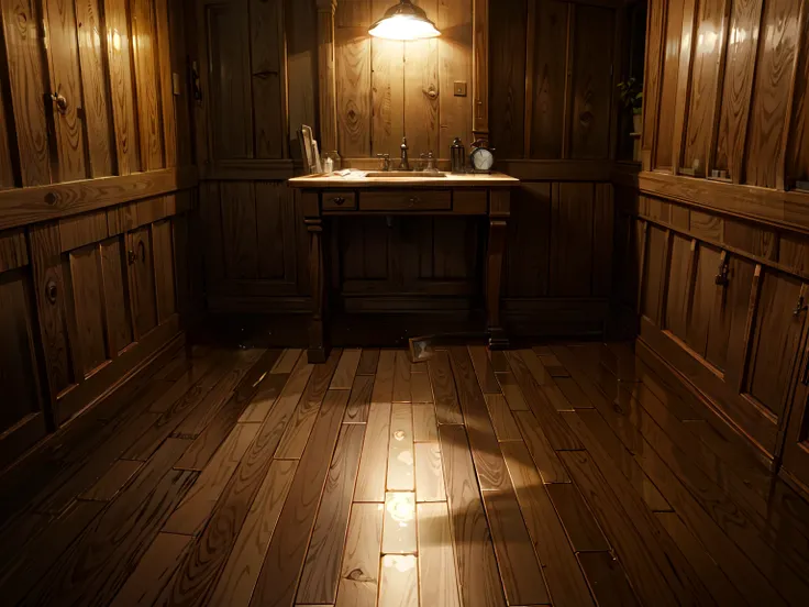 Floor of a wooden room on a very dark night with poor lighting