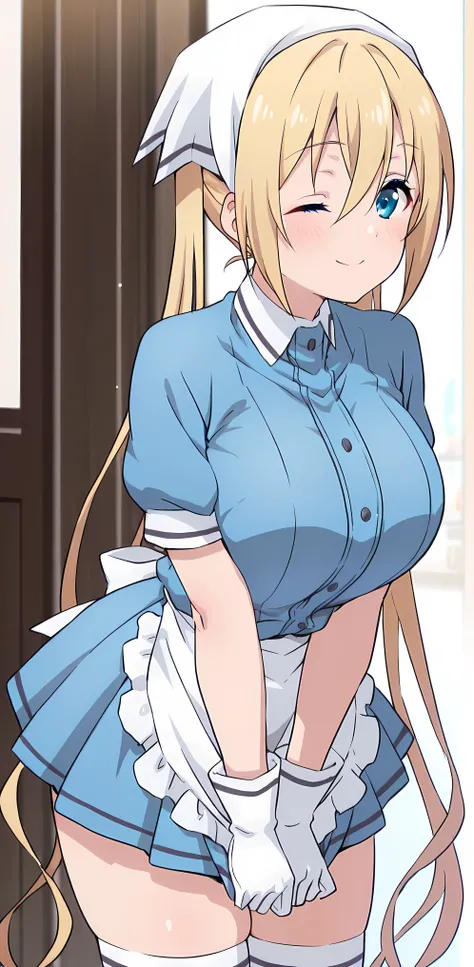 masterpiece,high resolution,best quality,8k，((best quality)), (masterpiece)), (details: 1.4), high resolution, (masterpiece: 1.4), 超details、1 girl, Alone, Goddess Magazine, blends , hinata box , blue eyes, blond hair, Long Hair, Twin Tails, hair between ey...