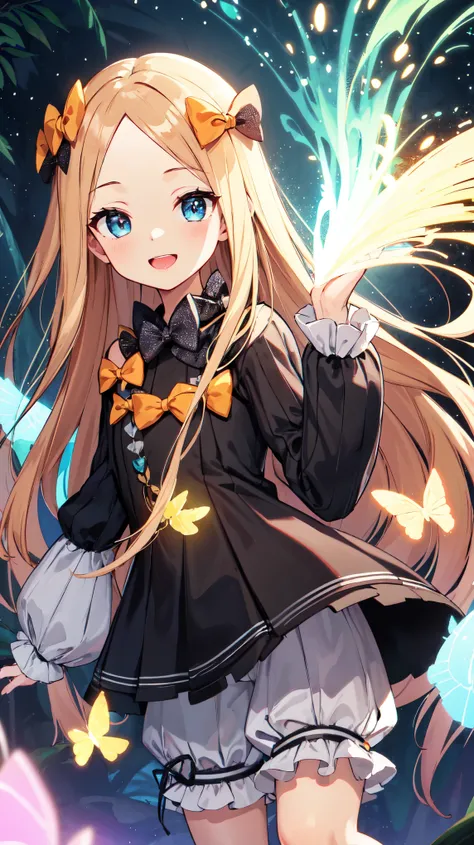 masterpiece, best quality, high resolution, hmaw3, long hair, Village Seen from Angle, black dress, long sleeve, black sleeves, White bloomers,dynamic lighting, Natural light, The particles reflect light beautifully, Diffuse reflection of light, Vortex of ...