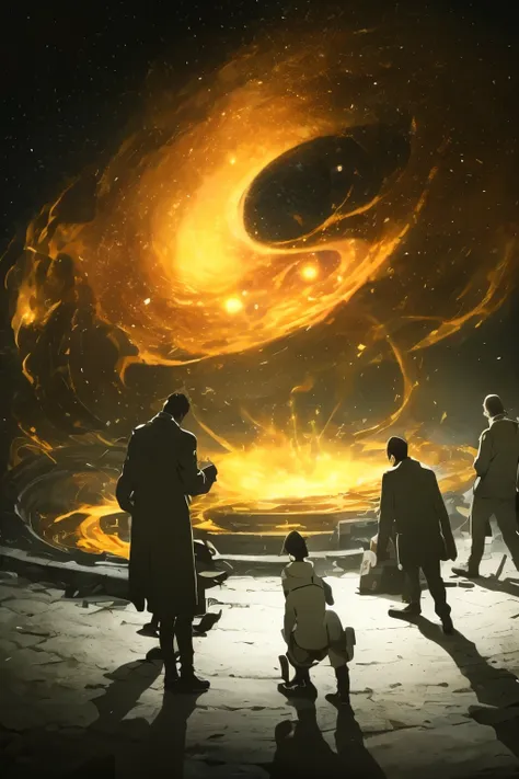 6 people are discussing in a fantastic world。