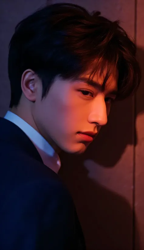 (very realistic pictures, concentrate、high definition, detailed faces, detailed hair ,fine grain), ((Shooting in front of a wall))、 Japanese man , 38 years old, 1 boy, There is only 1 person in the picture、Natural look, realistic、handsome、183cm, Feels cri...