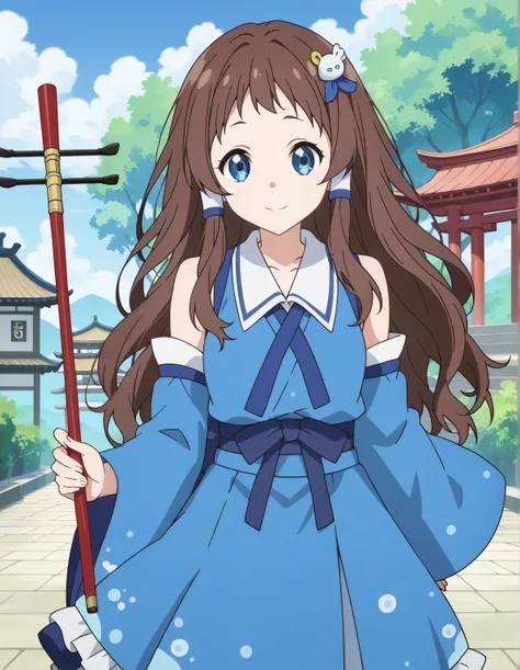 score_9, score_8_up, score_7_up, source_anime,absurdres, highres, masterpiece, best quality, amazing quality, official anime artwork, screencap, anime screencap, outdoors, looking at viewer, light smile, moriya shrine, day, kochiya sanae,ai shindou,1girl, ...
